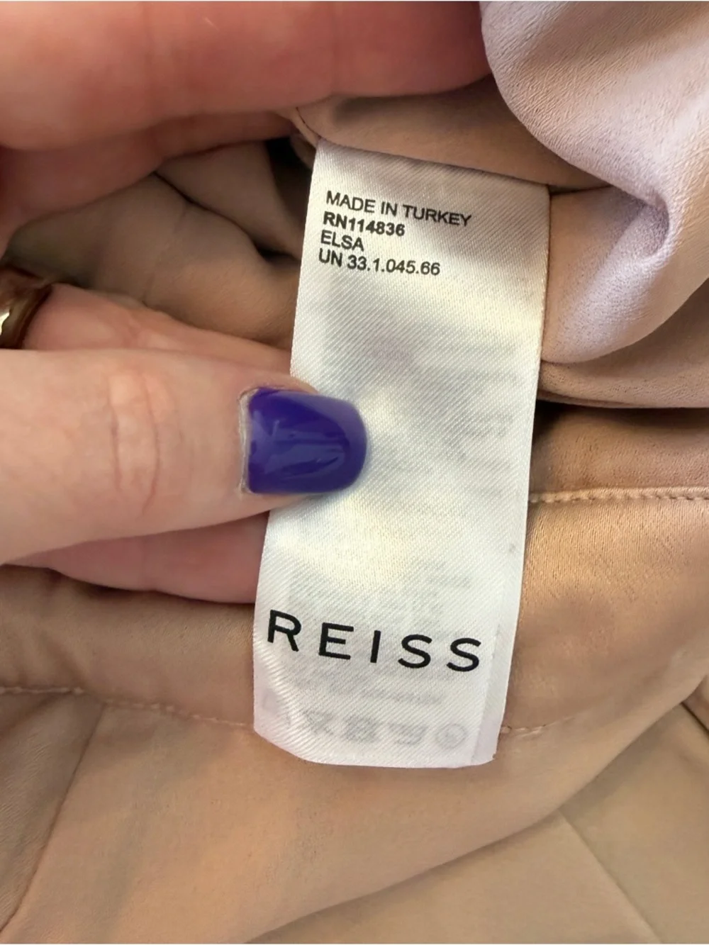 Reiss Elsa Blush Wide Leg Jumpsuit Belted V-Neck Long Sleeve Size 6 25270 - Picture 14 of 16